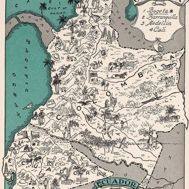 mapa antiguo Colombia